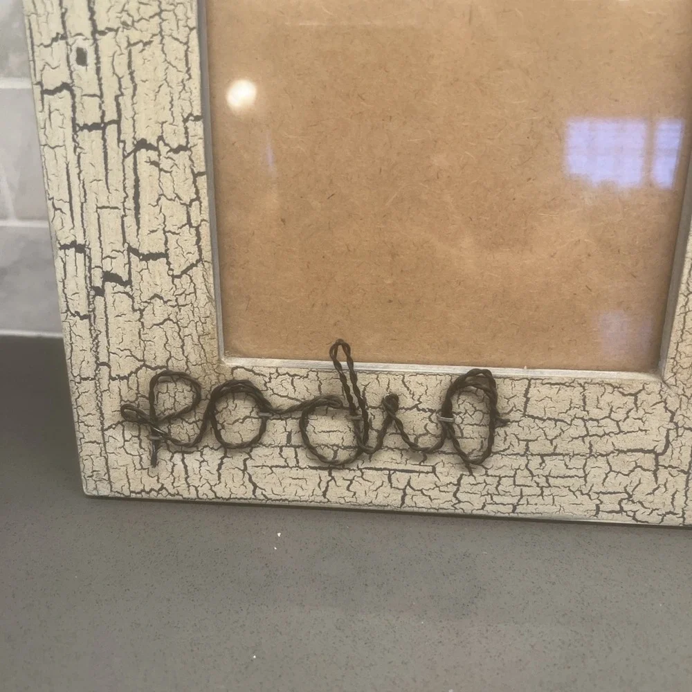 Outlaw Iron works Old Barn Wood Look Picture Frame. Heavy And Rustic.